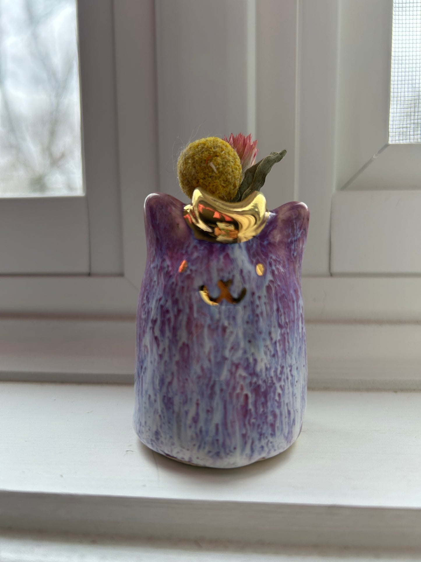 Cat Bud Holder- Lilac Moon