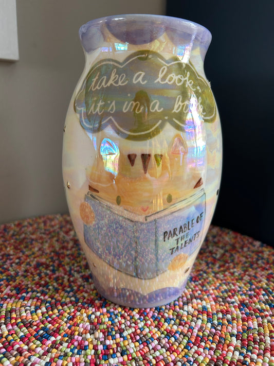 Cat Vase- Book Cat