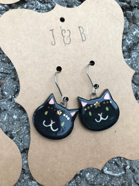 Cat Earrings- Lucky Star Kitty