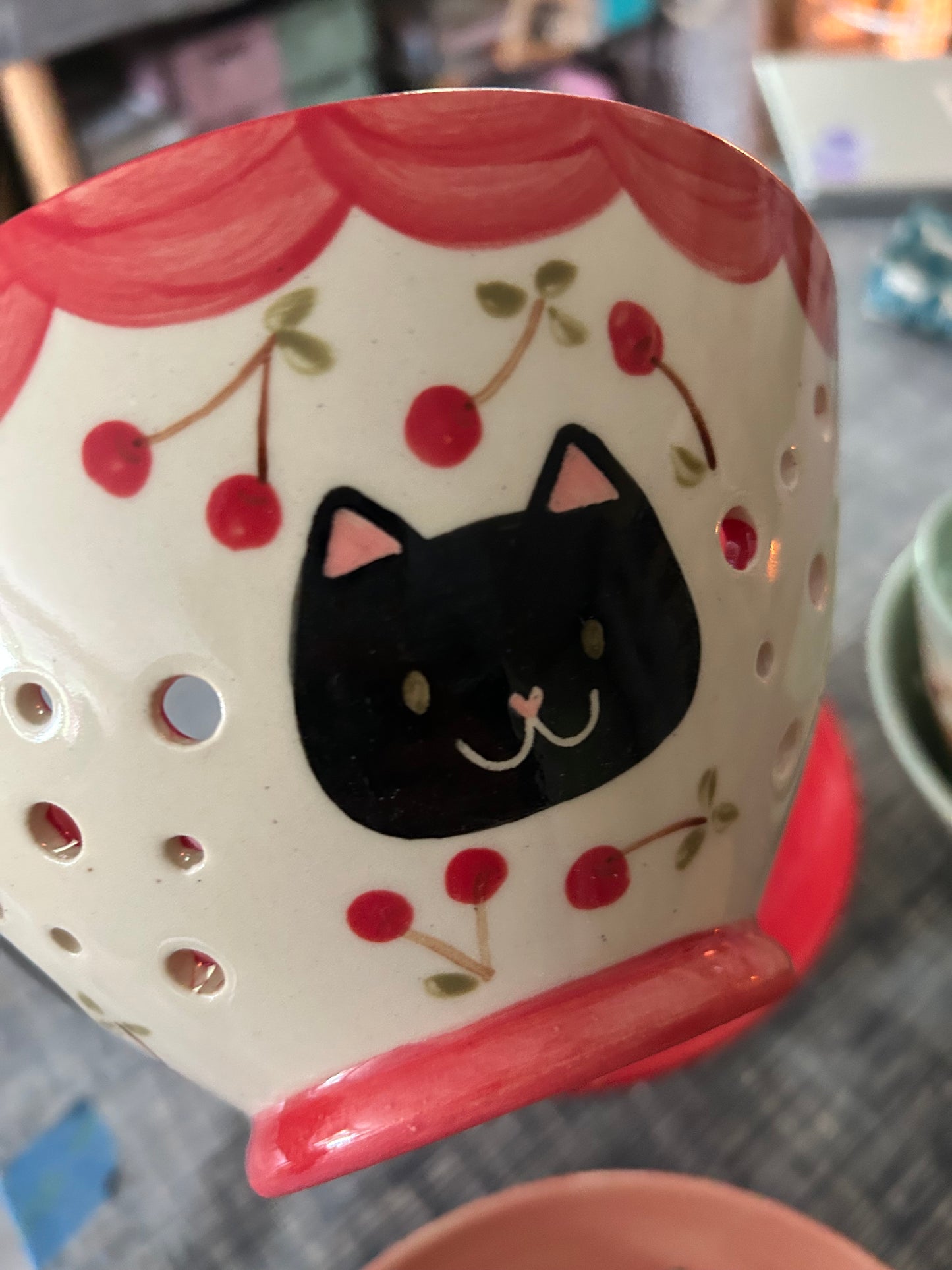 Cat Berry Bowl- Cherries