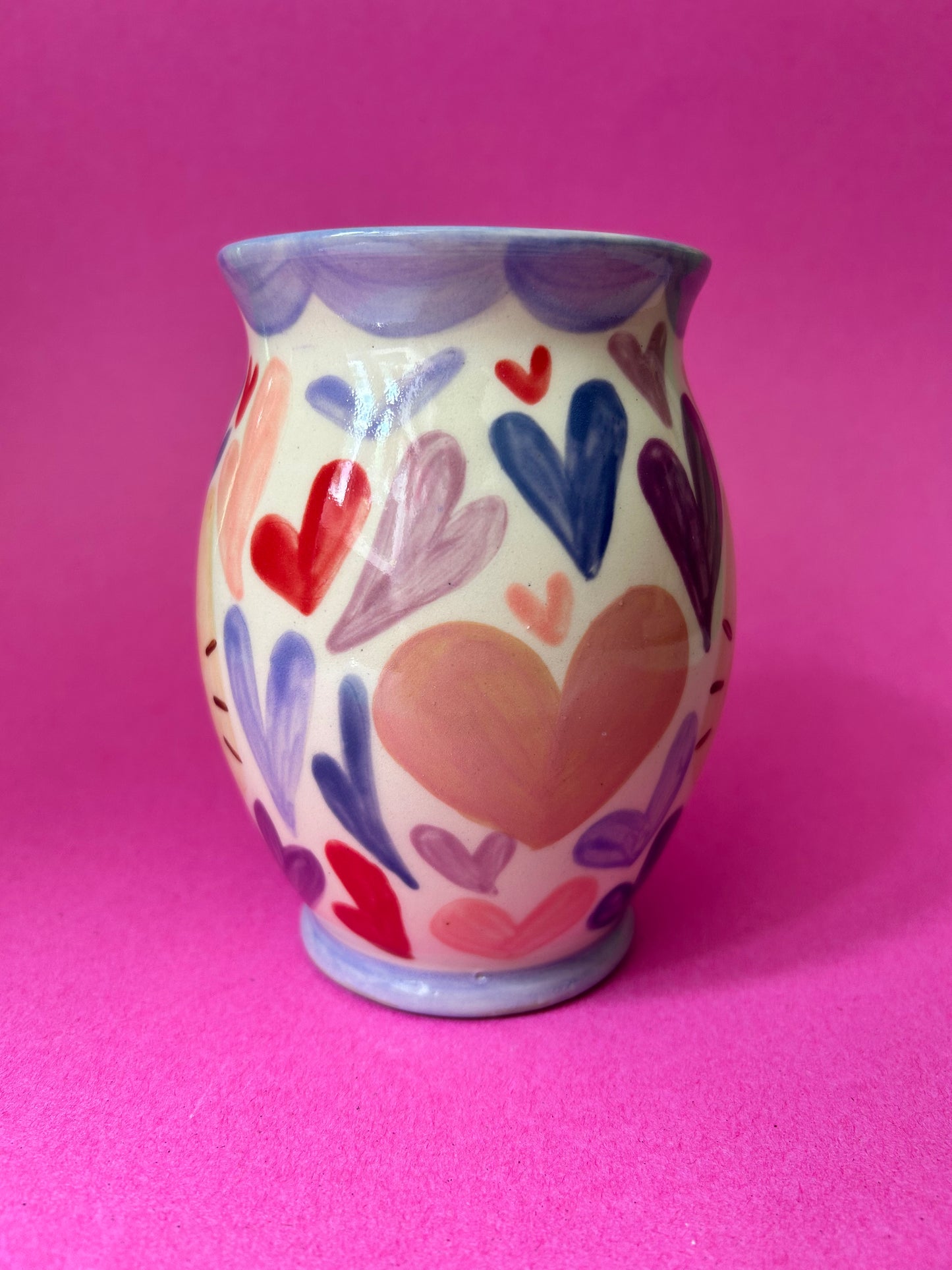 Cat Mug- Purples and Pinks