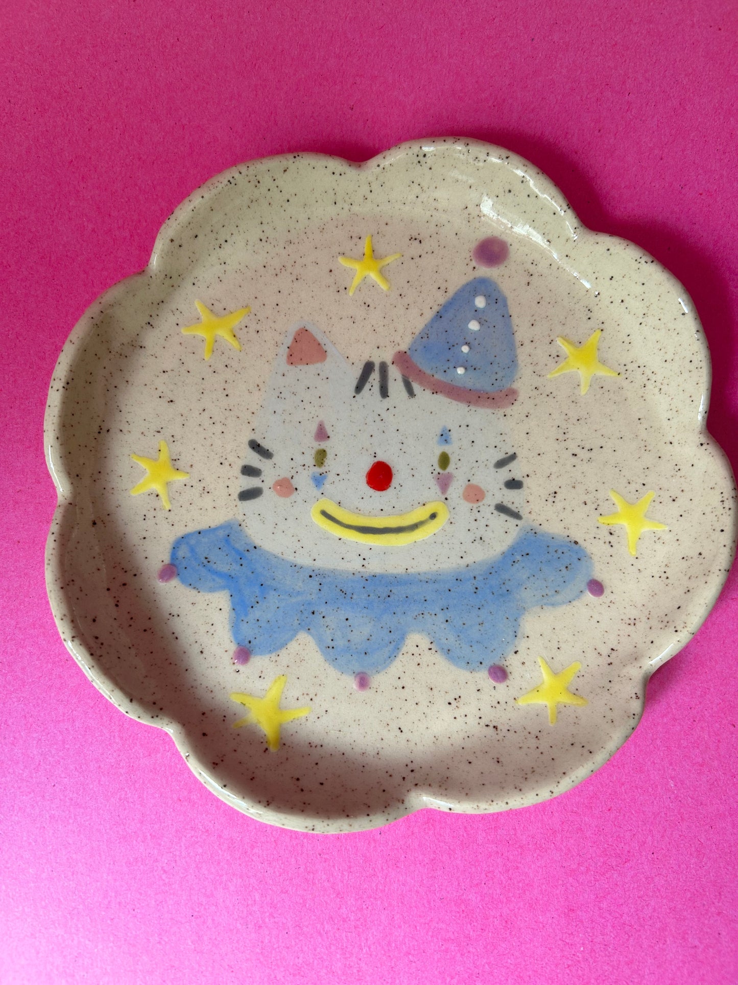 Cat Clown Dish- Grey Tabby