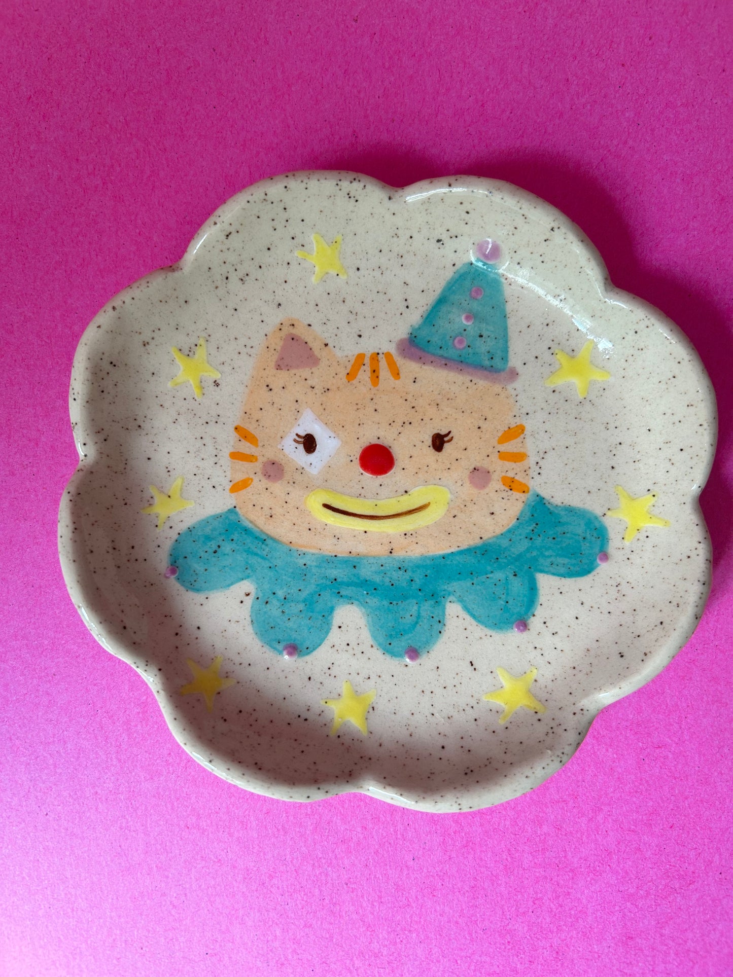 Cat Clown Dish- Orange Tabby