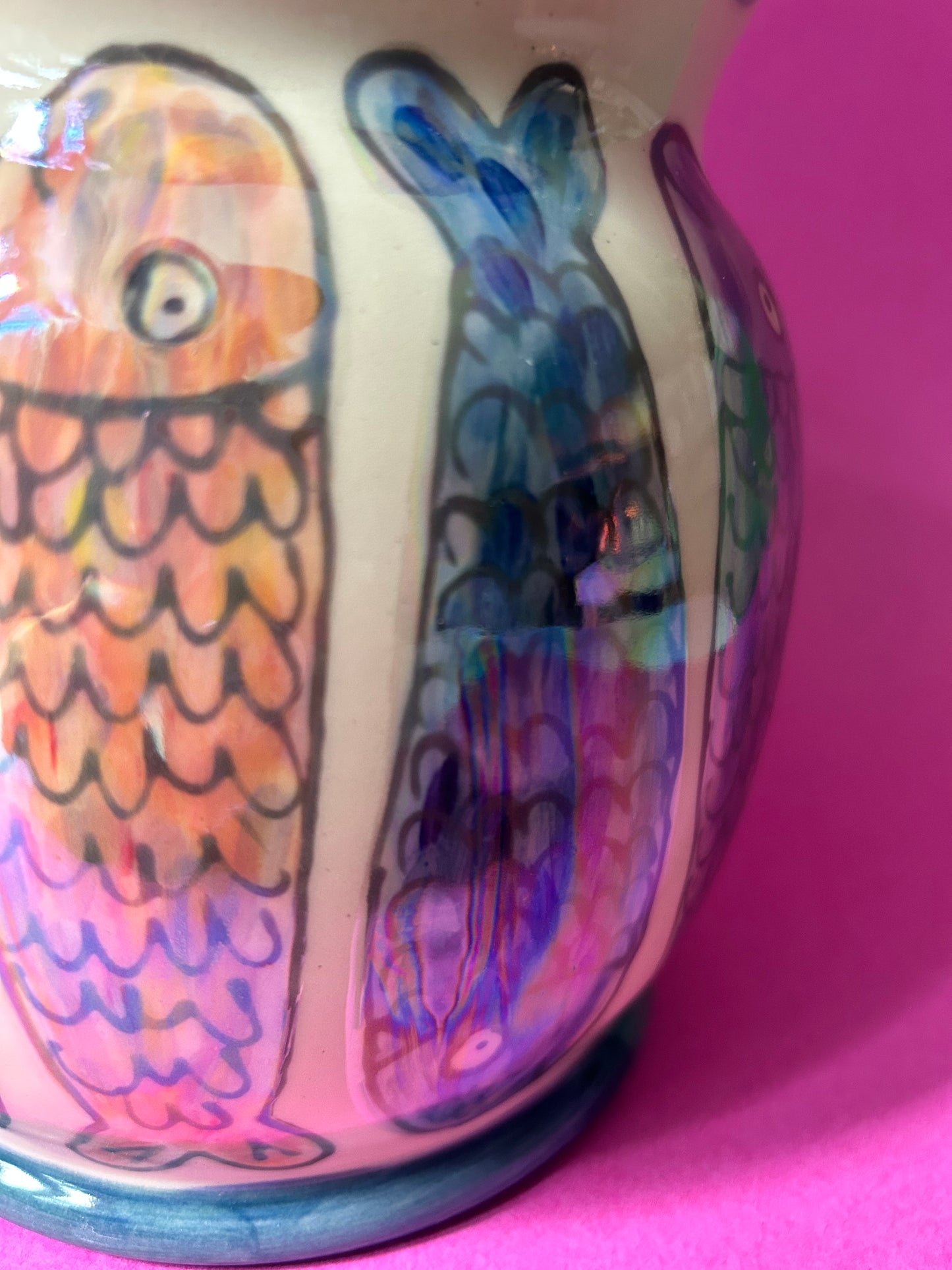 Sealife Utensil Crock- Shiny fishies