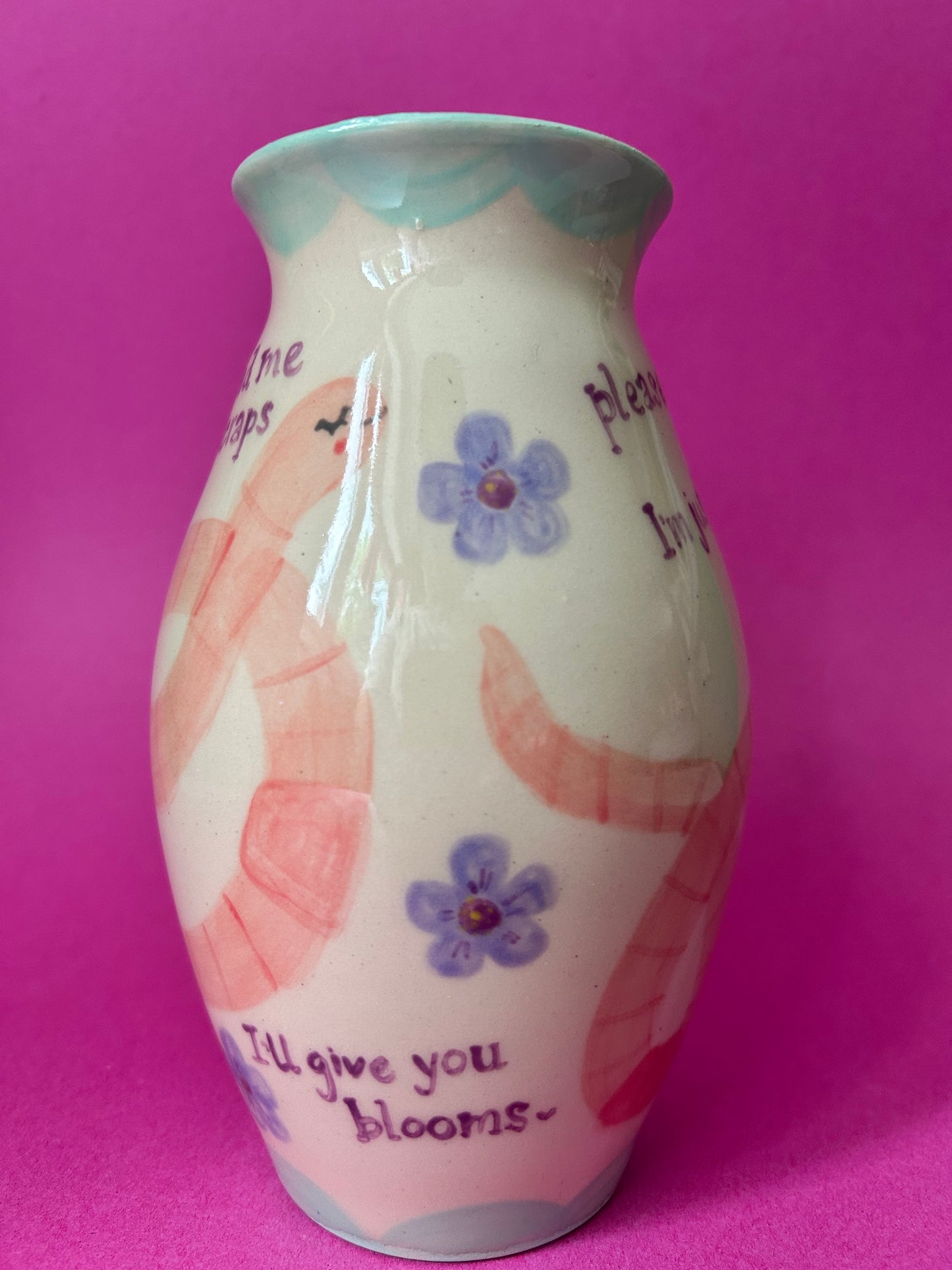 Worm Vase- mint green