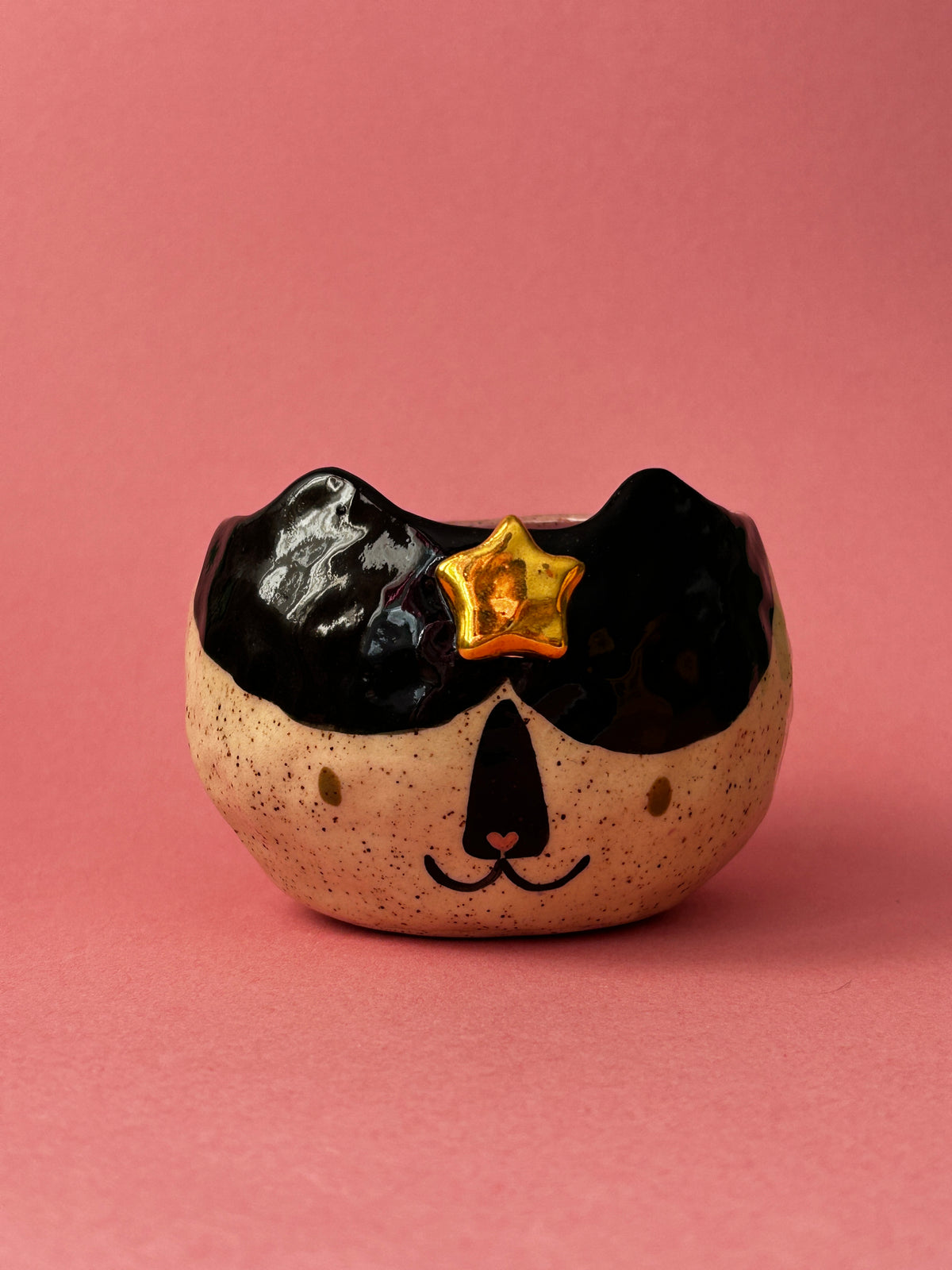 Cat Cup- Black and White Tux with Star