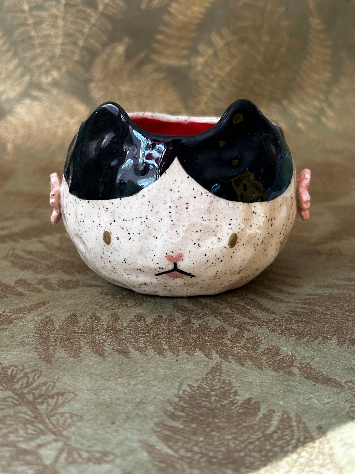 Cat Cup- Cherries and Cherry Blossoms