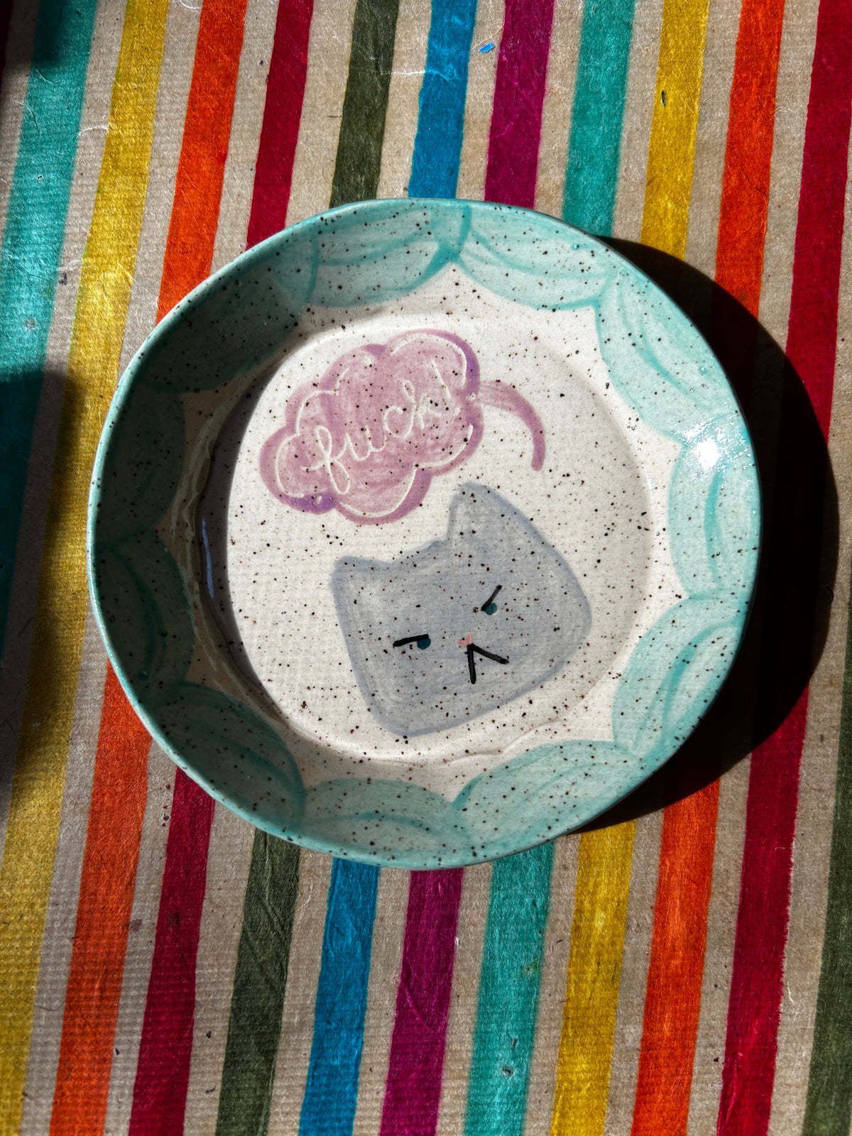 Cat Trinket Plate- Fuck