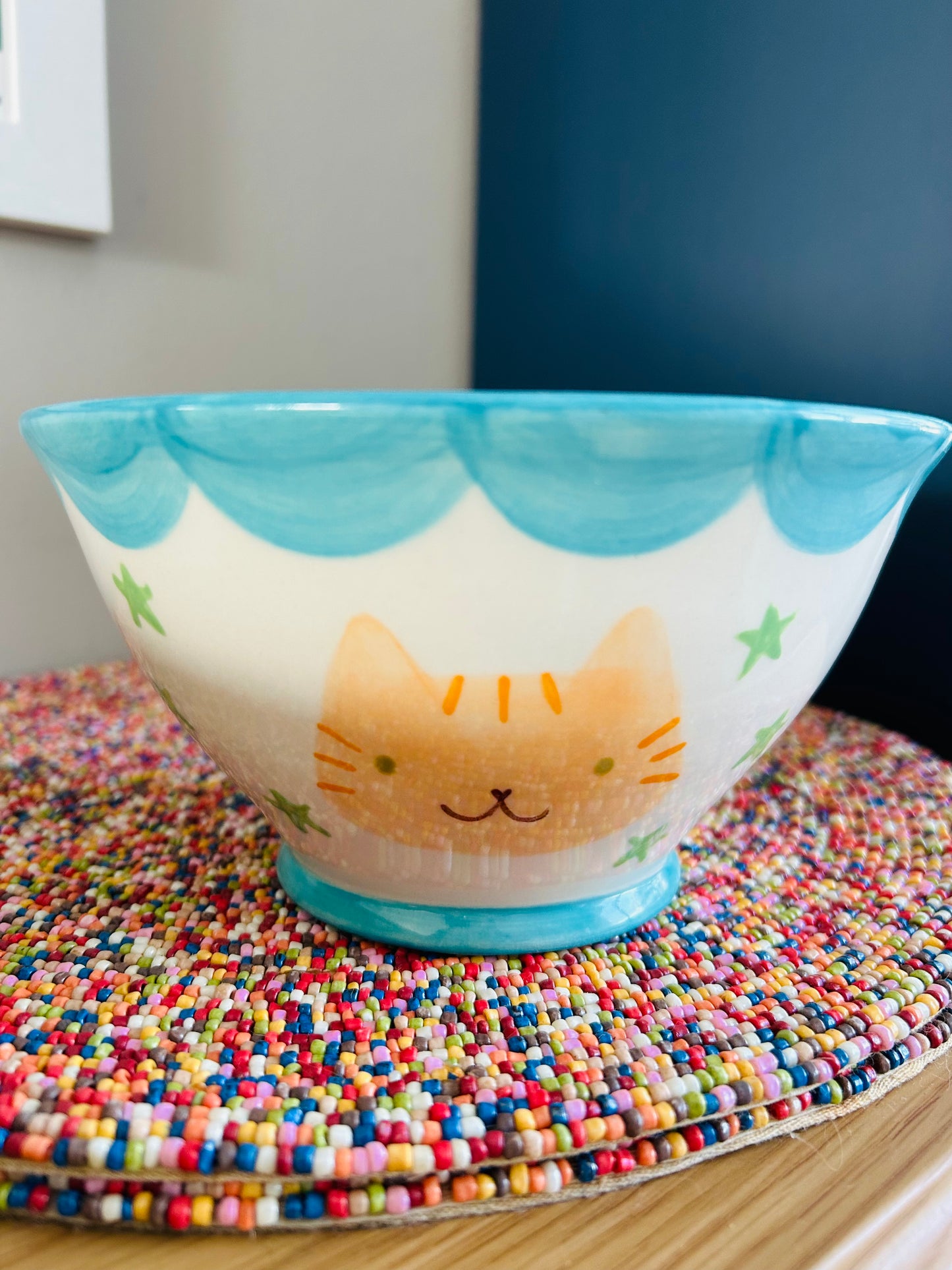 Cat Ramen Bowl- Orange stripey