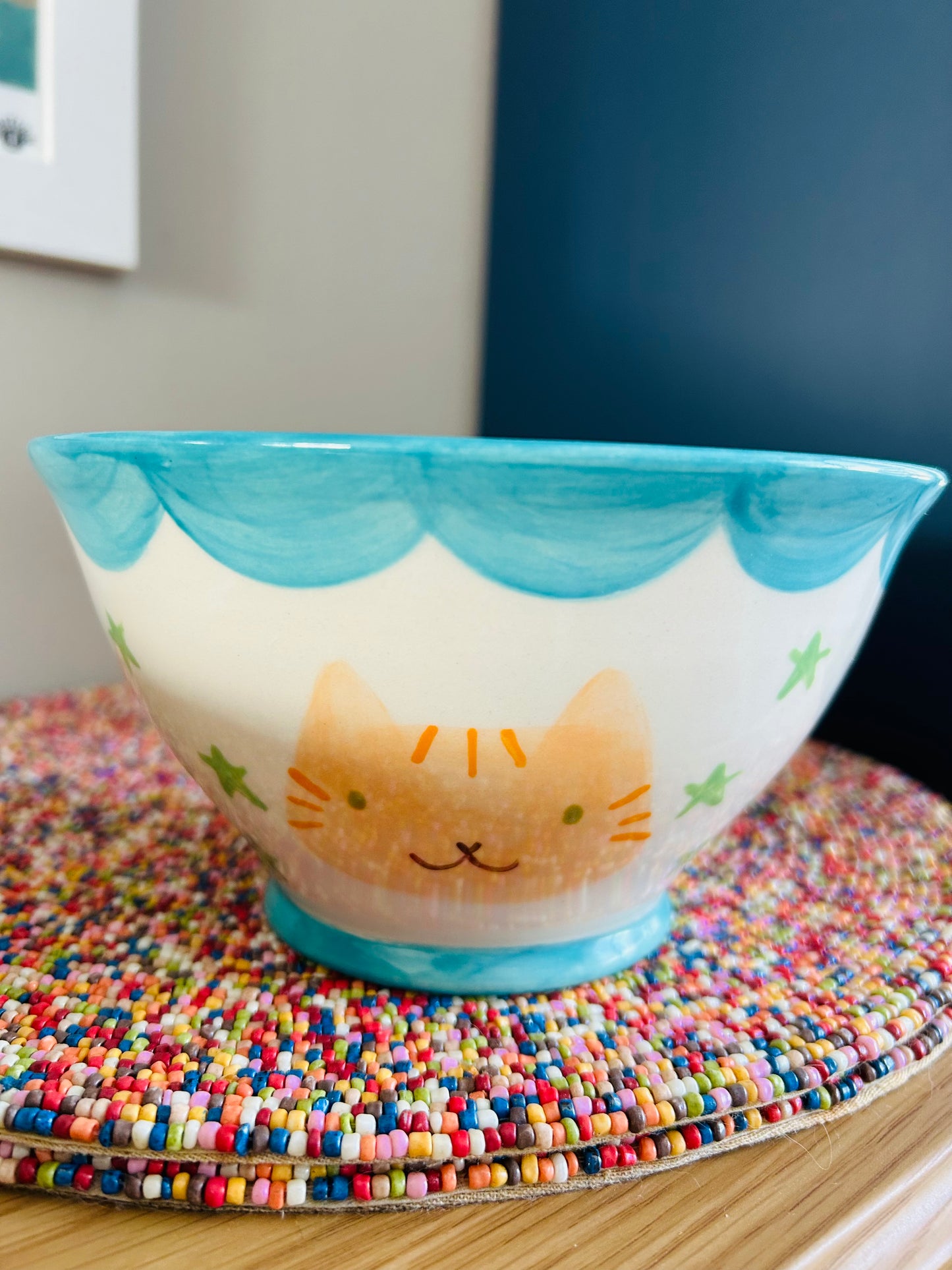 Cat Ramen Bowl- Orange stripey