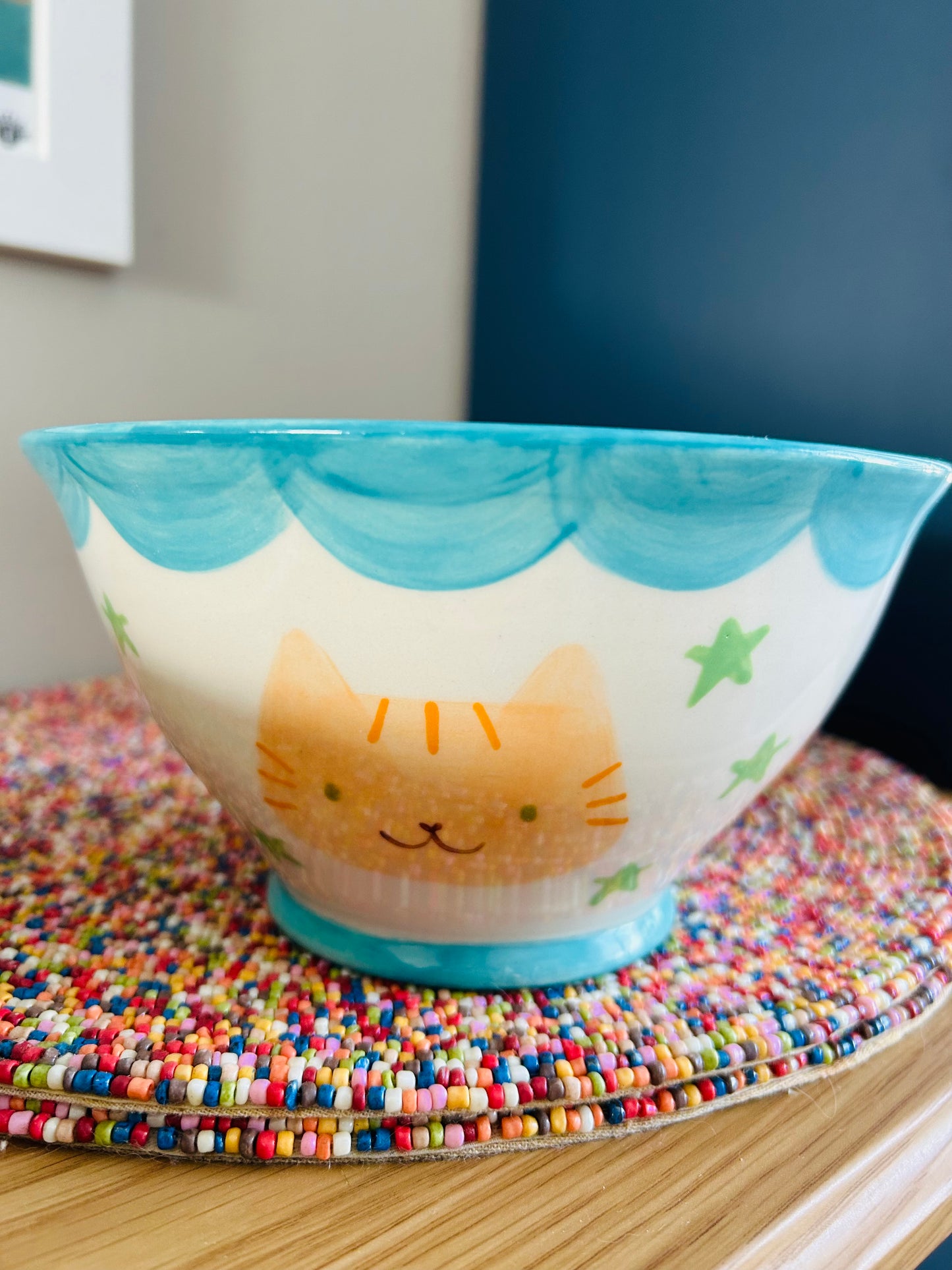 Cat Ramen Bowl- Orange stripey