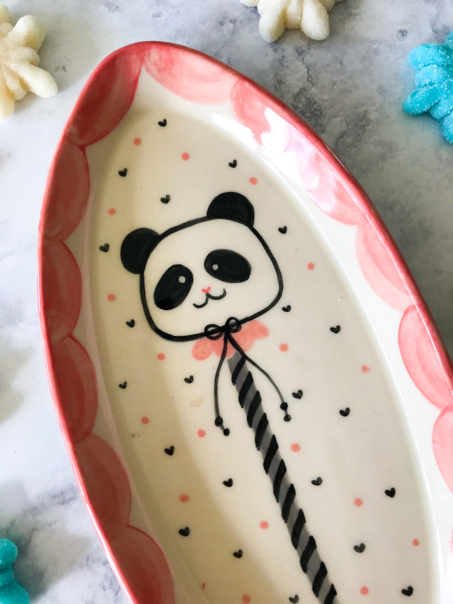 Panda Dish- Pink lolly